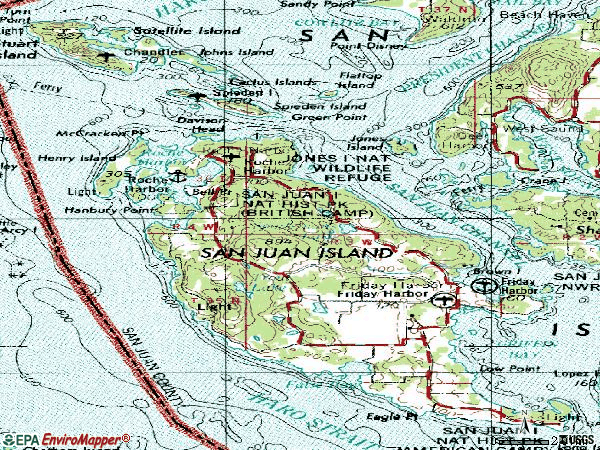 Zip code 98250 topographic map