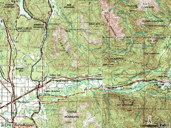 Zip code 98284 topographic map