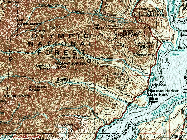 Zip code 98320 topographic map