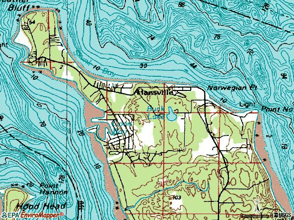 Zip code 98340 topographic map