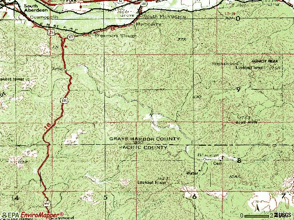 Zip code 98537 topographic map