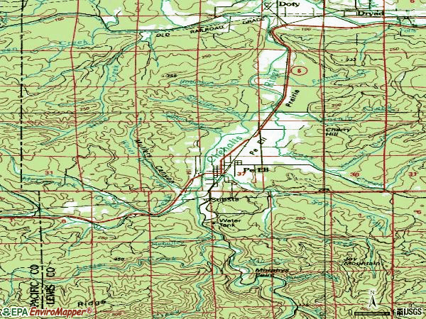 Zip code 98572 topographic map