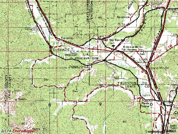 Zip code 98579 topographic map