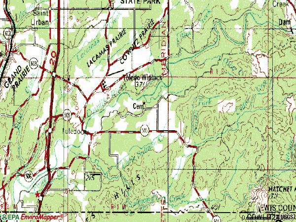 Zip code 98591 topographic map