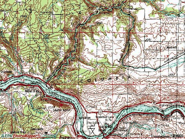 Zip code 98635 topographic map