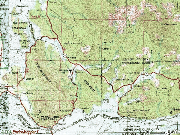 Zip code 98638 topographic map