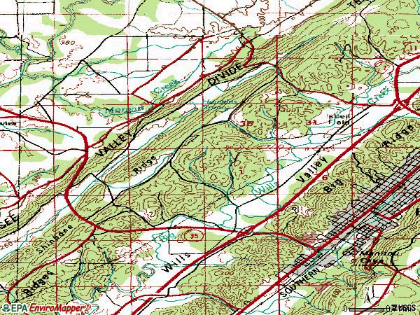Zip code 35968 topographic map