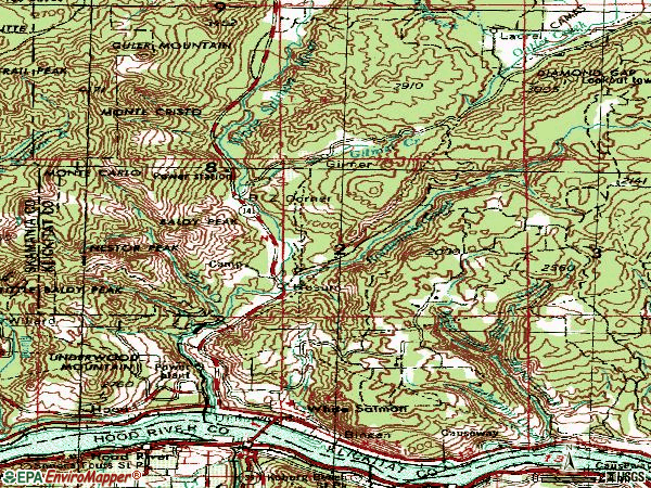 Zip code 98672 topographic map