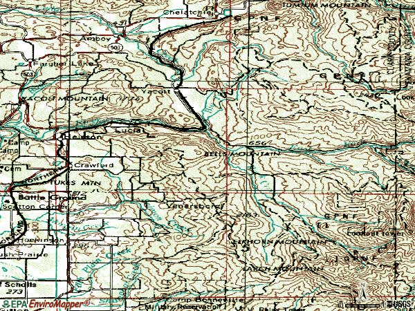 Zip code 98675 topographic map