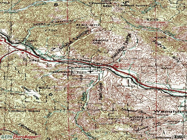 Zip code 98815 topographic map