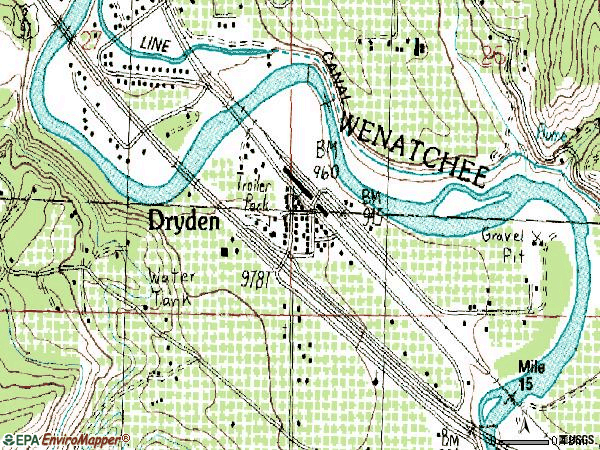 Zip code 98821 topographic map