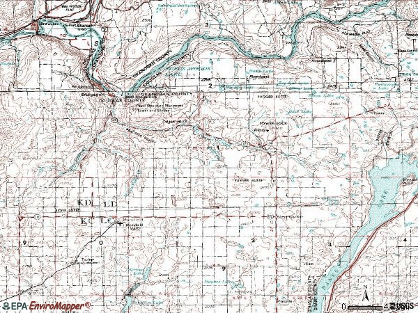 Zip code 98830 topographic map