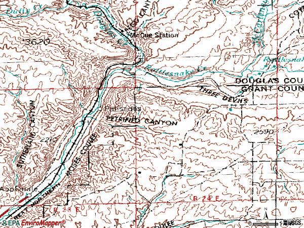 Zip code 98845 topographic map