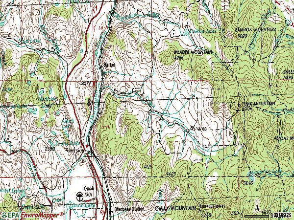 Zip code 98849 topographic map