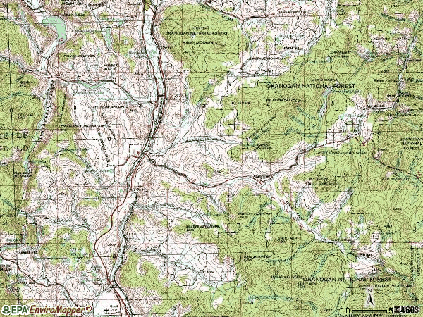 Zip code 98855 topographic map