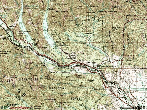 Zip code 98922 topographic map