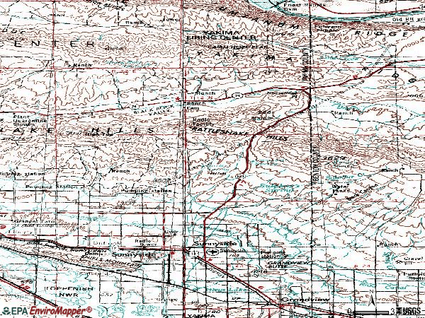 Zip code 98944 topographic map