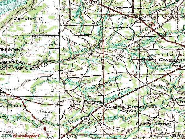 Zip code 35971 topographic map