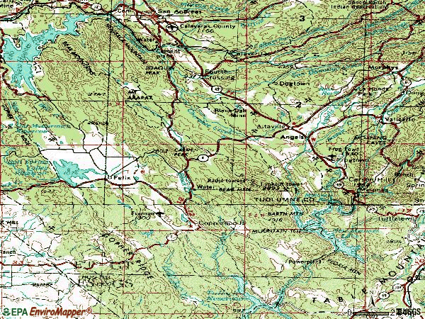 Zip code 95222 topographic map
