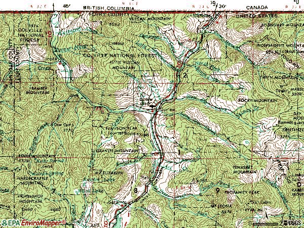 Zip code 99118 topographic map
