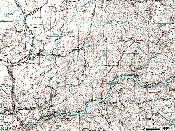 Zip code 99143 topographic map