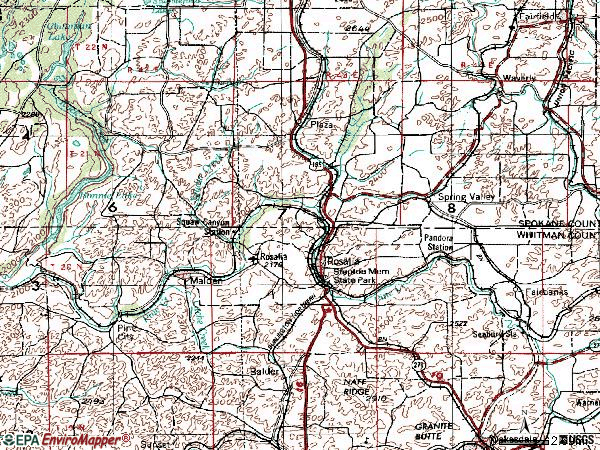 Zip code 99170 topographic map