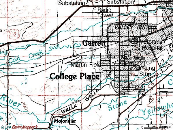 Zip code 99324 topographic map