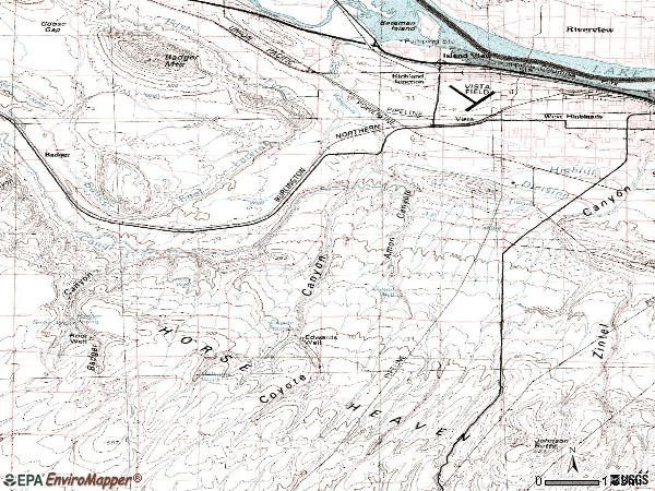Zip code 99338 topographic map