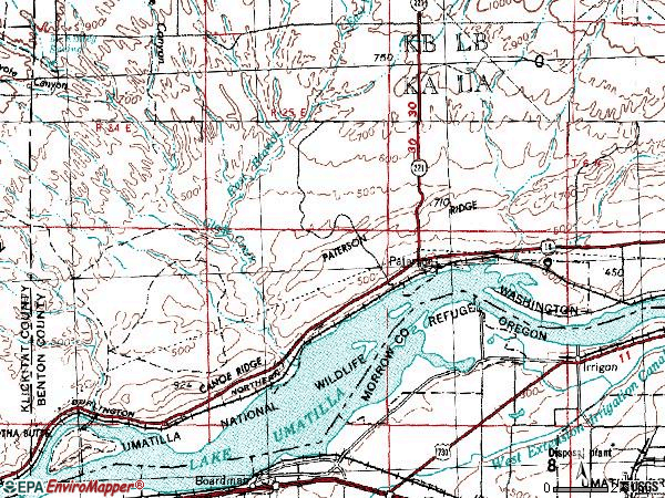 Zip code 99345 topographic map