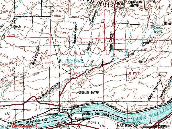 Zip code 99346 topographic map