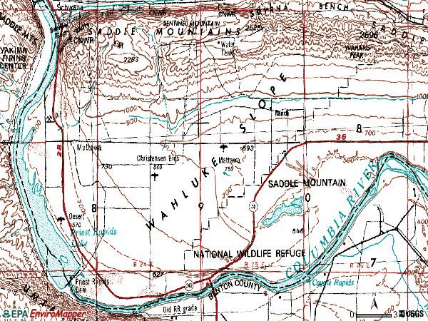 Zip code 99349 topographic map