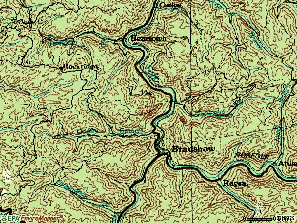 Zip code 24817 topographic map