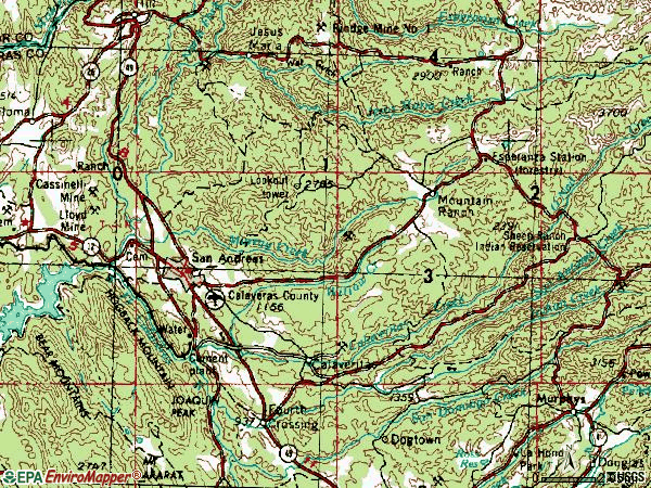 Zip code 95249 topographic map