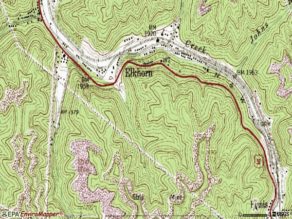 Zip code 24831 topographic map