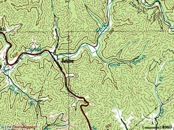 Zip code 24849 topographic map