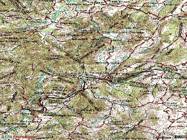 Zip code 24910 topographic map