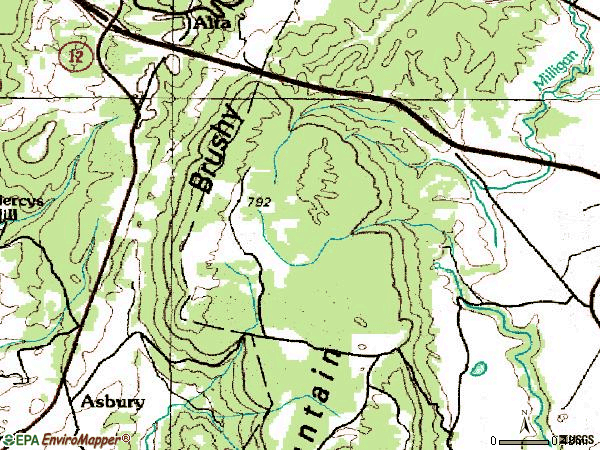 Zip code 24916 topographic map