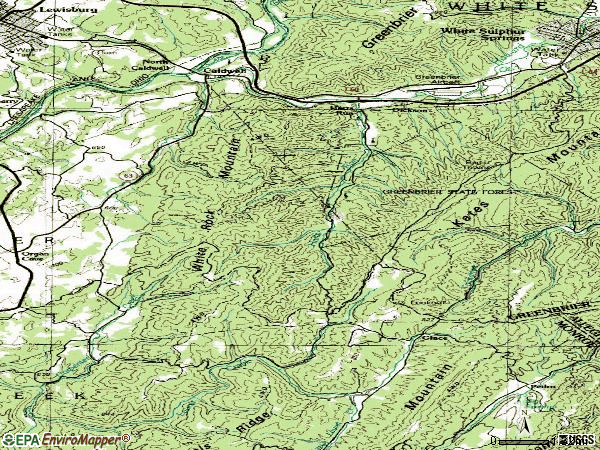 Zip code 24925 topographic map