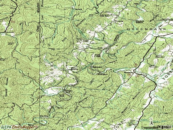 Zip code 24927 topographic map