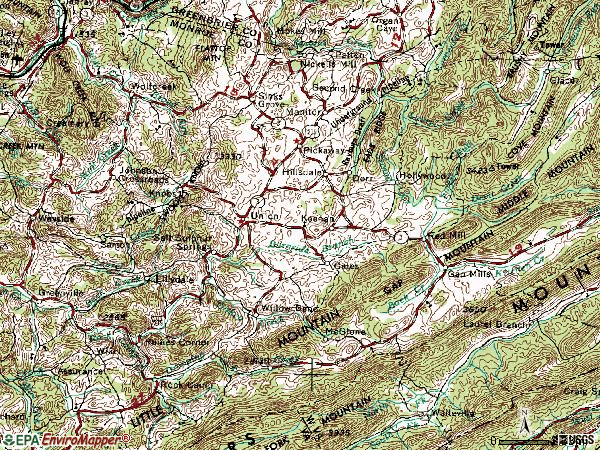 Zip code 24983 topographic map
