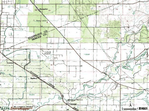 Zip code 95303 topographic map
