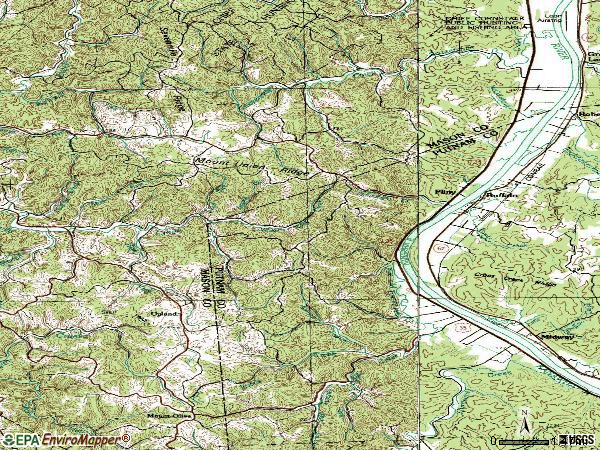 Zip code 25082 topographic map
