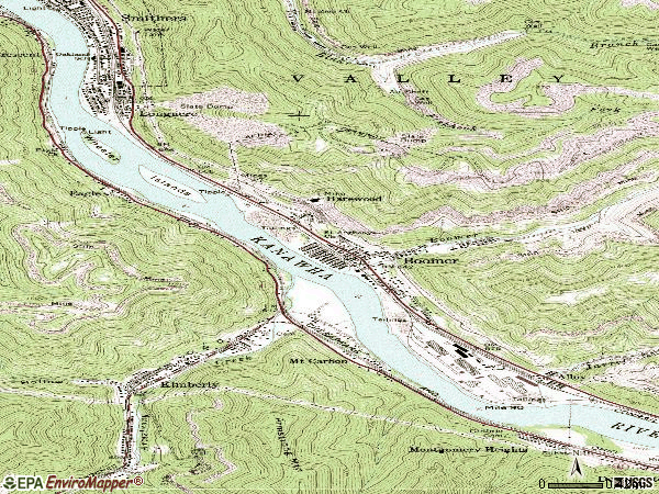 Zip code 25139 topographic map