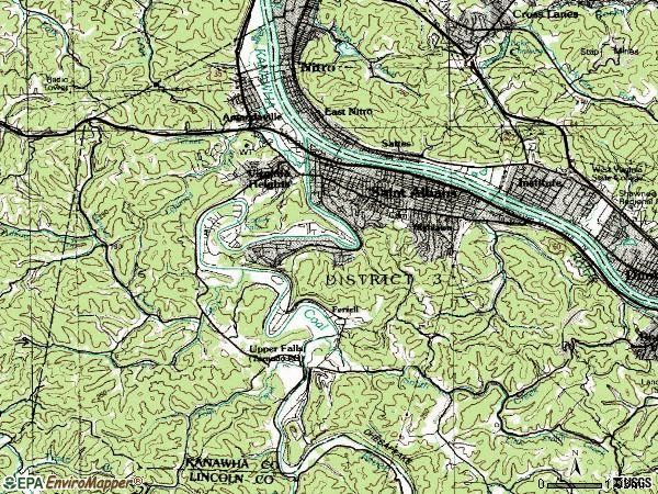 Zip code 25177 topographic map