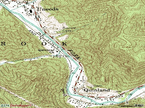 Zip code 25205 topographic map