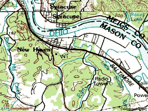 Zip code 25265 topographic map