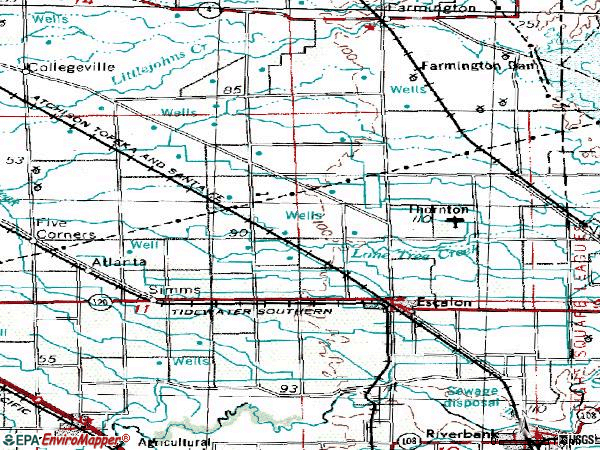 Zip code 95320 topographic map