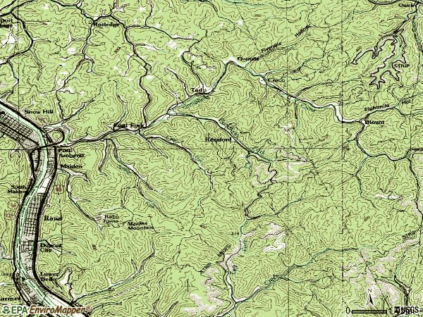 Zip code 25306 topographic map