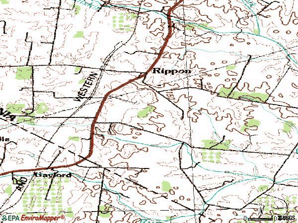 Zip code 25441 topographic map