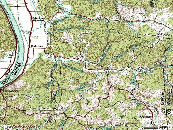 Zip code 25503 topographic map